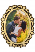 Фотомагнит овальный деревянный