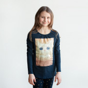 Лонгслив дет. с пайетками Ульяна синяя 1 ст.