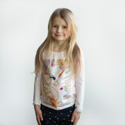 Лонгслив дет. с пайетками Ульяна белая 1 ст.